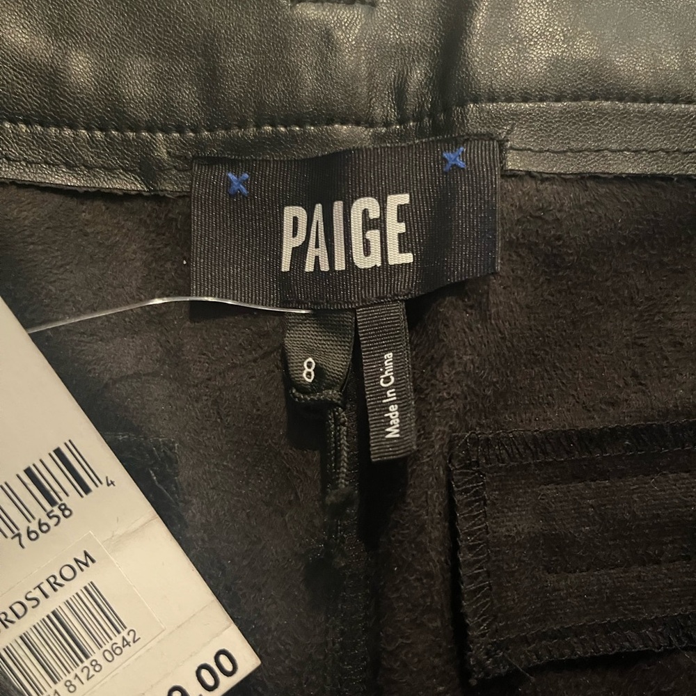 Paige Melila Vegan Leather Pant in Black- Size 8 - Picture 6 of 9